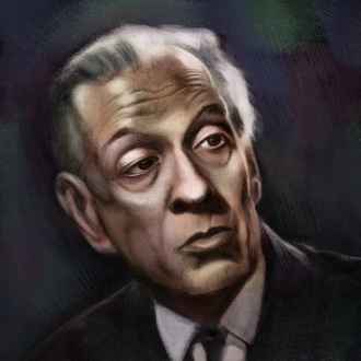 A portrait of Jorge Luis Borges